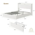thumbnail image 4 of Boucle Bed Frame with LED Lights and Charging Station, Platform Upholstered Bed Frame with 4 Storage Drawers and Storage Headboard, No Box Spring Needed, Wood Slats, Noise-Free,FULL,QUEEN, 4 of 8