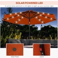 thumbnail image 3 of Parasol de Patio Solaire à DEL de 9 Pi, Pare-Soleil Rond Orange avec 24 Lumières, Auvent Inclinable et Manivelle, Cadre en Acier Résistant à la Rouille pour Cour Arrière, Jardin, Piscine, Plage et Balcon, 3 of 7