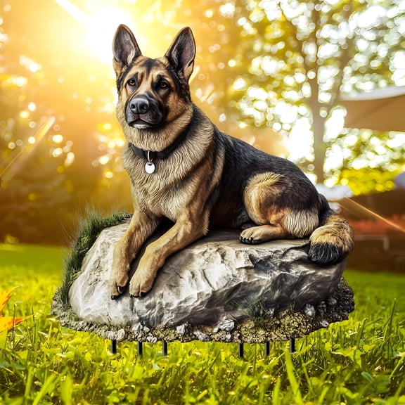 XIBUFE German Shepherd Dog Garden Statue,Outdoor Decor for Patio Yard Garden