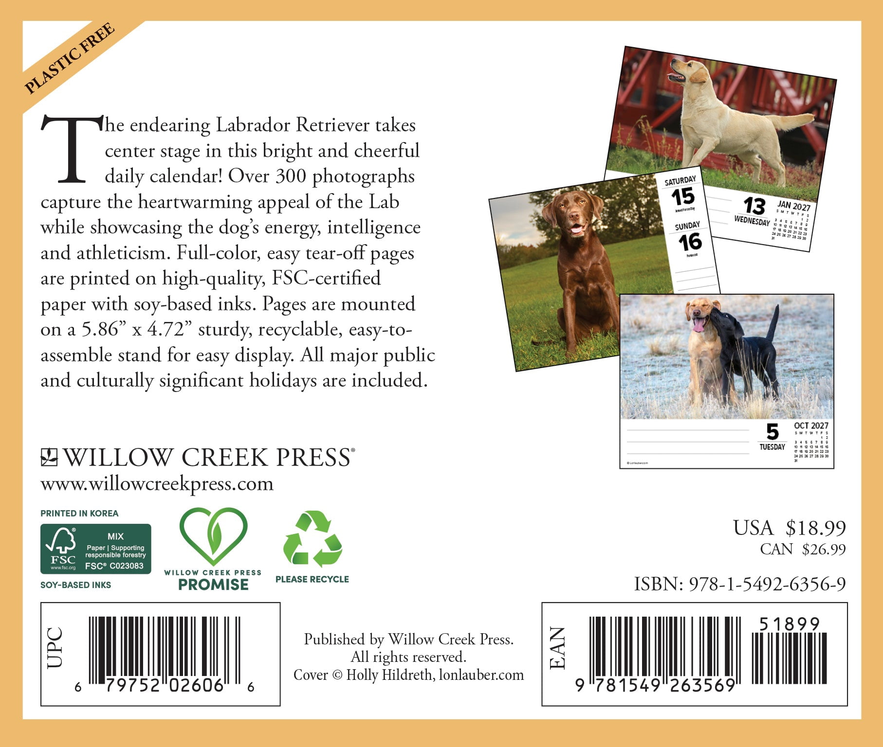 Willow Creek Press, Just Labs 2027 Box Calendar