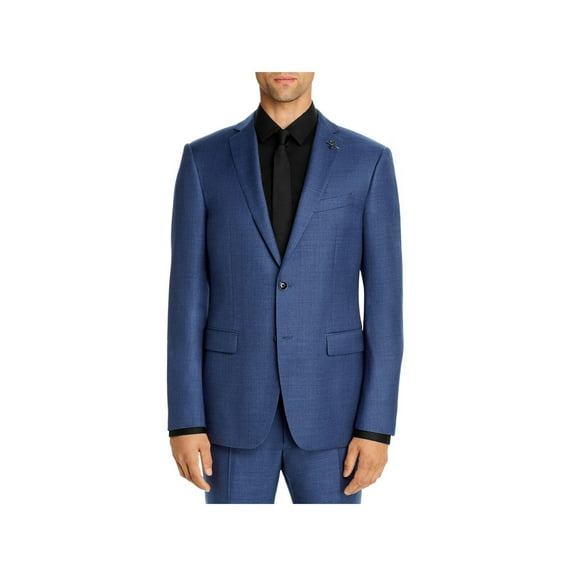JOHN VARVATOS Mens Bleecker Street M�lange Navy Single Breasted, Stretch Blazer Jacket 38R