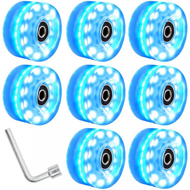 Roues de Patin à Roulettes 4/8 Pcs avec Roulements Installés Roues Lumineuses Lumineuses pour Patinage à Double Rangée et Planche à Roulettes 82A 32mmx58mm