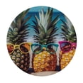 thumbnail image 2 of RUIYC Beach Pineapples Funny Round Table cover, Fitted Tablecloths with Elastic Edge for Outdoor, Kitchen Table Cover for Party, 2 of 7