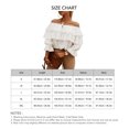 thumbnail image 5 of Top Con Hombros Descubiertos Para Mujer, Top Elegante Con Hombros Descubiertos Elástico Con Volantes En Capas De Fibra De Poliéster Para Otoño EOTVIA Blanco L, 5 of 5