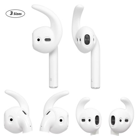 WERO AirPods Earhooks Cover,(with Storage Box) Replacement Earbuds/Ear Tips with Secure Fit Ear Hooks Wing for Apple AirPods/EarPods, 3 Pairs in Sizes S/ M/ L