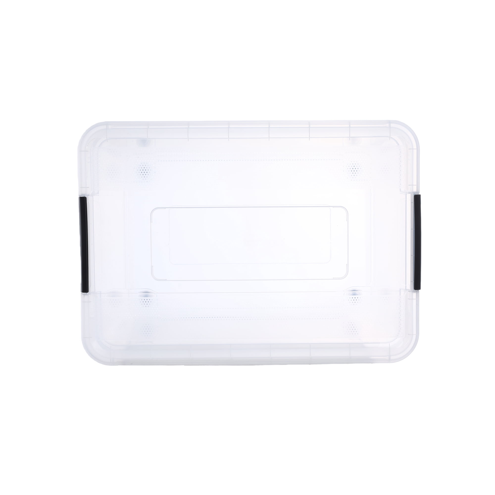 Ezy Storage 84.5 Qt Clear Plastic Tote, Latching Lid and Removable Wheels, 8 Pack