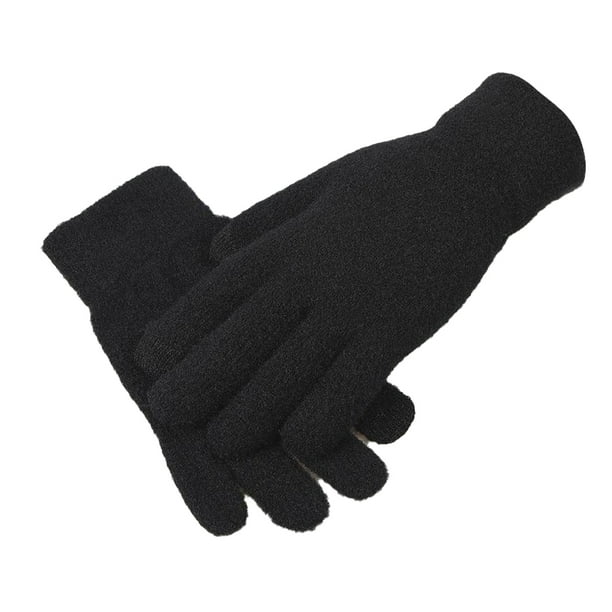 Toystoory Guantes completos de visón para invierno y otoño, guantes térmicos cálidos para estudiantes, mitones a prueba de viento de Color Suministros térmicos Negro