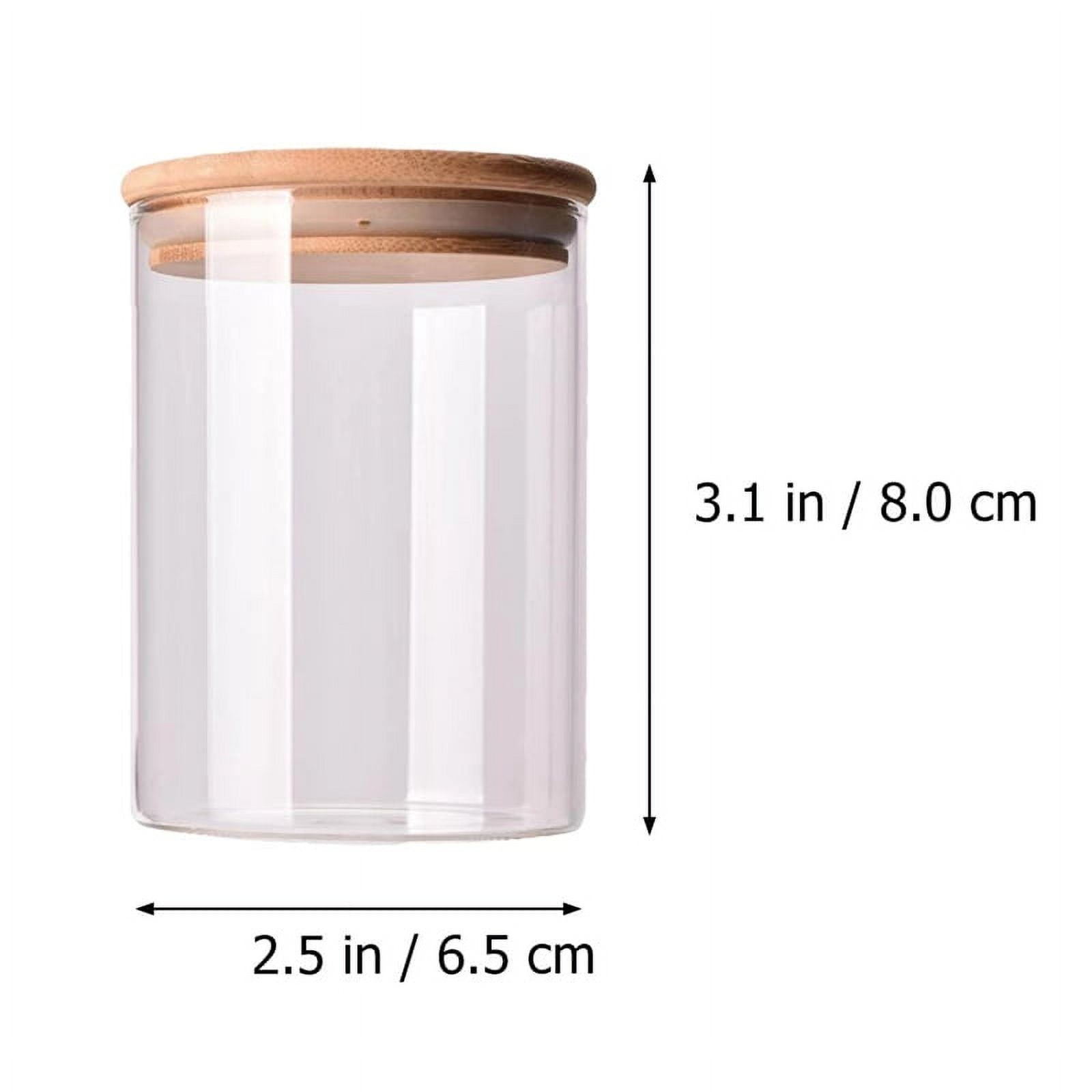 10Pcs Bamboo Wood Lid Glass Jar Airtight Canister Kitchen Storage Bottles Jars Food Container Tea Coffee B