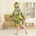 thumbnail image 4 of FORMRS Niños Bathrobe Unisex Hooded Robe Soft Plush Pajamas Sleepwear, Size 7-9T, Yellow Flowers, 4 of 7
