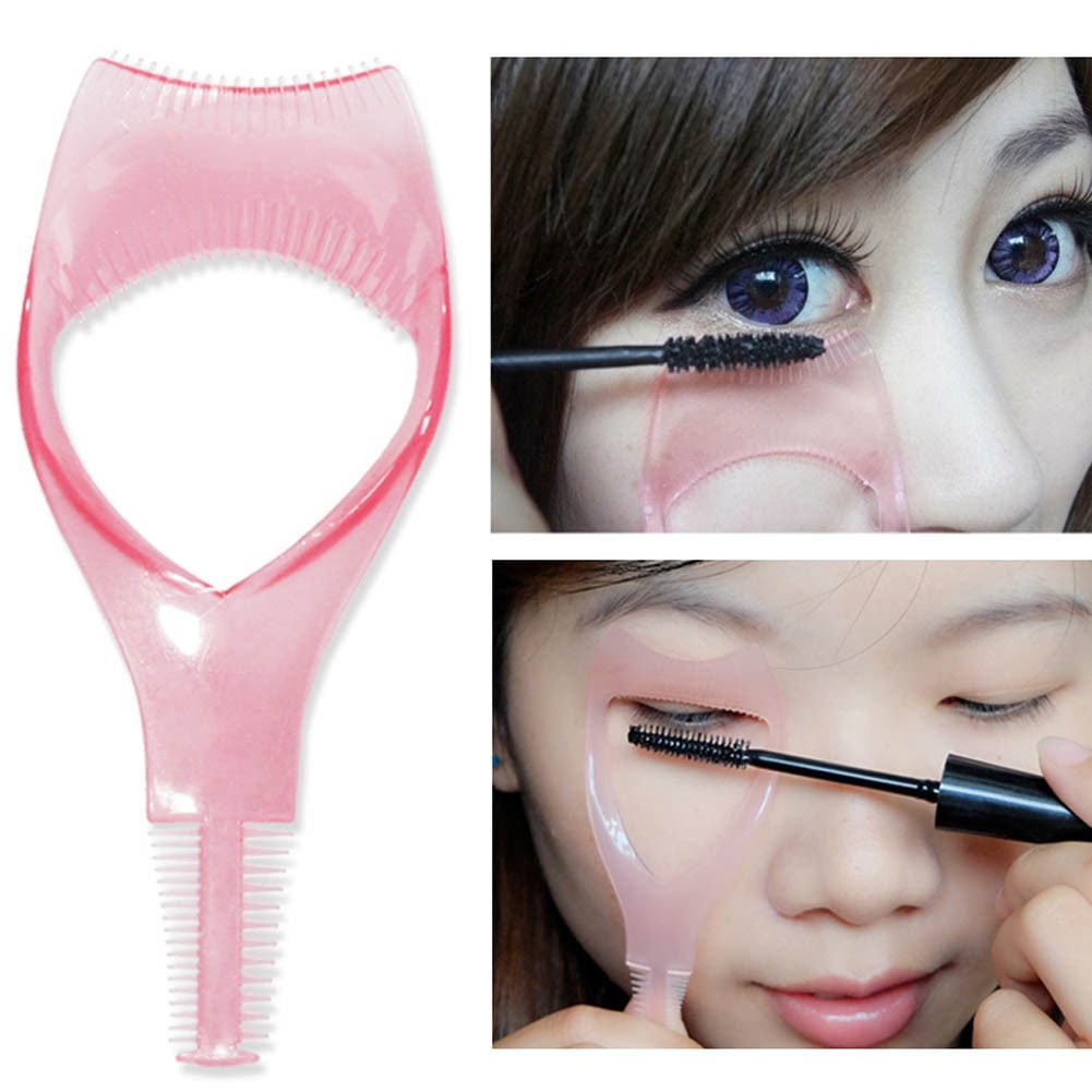 2X New 3in1 Makeup Eye Brush Eyelash Mascara Curler Applicator Guard