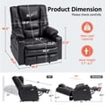 thumbnail image 3 of MCombo Oversized Triple Motor Power Lift Recliner with Adjustable Headrest for Big Tall Elderly, Faux Leather(Black, Large-Wide), 3 of 10