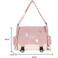 thumbnail image 6 of CAILDANL Aesthetic Messenger Bag with Stuffed Pendant and Pins Kawaii Crossbody Bag for Women nylon Messenger Bag, 6 of 6