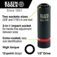 thumbnail image 2 of Klein Tools 66012 5/8 in. and 7/16 in. 2-in-1 12-Point Impact Socket, 2 of 9