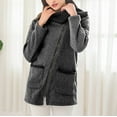 thumbnail image 6 of Lovskoo 2024 Women's Full Zip Sweatshirt Oversized Fleece Jacket Fall and Winter Long Sleeve Double Zipper Lapel Collar Jacket Gray, 6 of 9