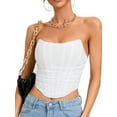 thumbnail image 5 of YouLoveIt Women's Strapless Bustier Corset Ladies Crop Tube Top Off Shoulder Push Up Corsets Slim Crop Tops Backless Bodyshaper for Women, 5 of 8