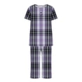 thumbnail image 6 of Tnhcen Women's Capri Pajama Sets Print Sleepwear Short Sleeve Nightwear with Capri Pants Soft Pjs Set Homewear S-3XL, 6 of 6