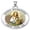 White Gold, variant on Picturesongold.Com Saint Dymphna Round Religious Medal Color Necklace Pendants - 3/4 inch Size of a Nickel -Sterling Silver