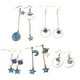 thumbnail image 1 of 5 pares de pendientes asimétricos con forma de planeta, estrella y luna, joyería de estrella, pendientes para mujer, 1 of 4