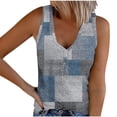 thumbnail image 2 of ALLLIST Blue Womens Tops Clearance Under $5 Graphic Sleeveless Button V-Neck Tank Tops Tank Top for Women L, 2 of 5