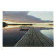 thumbnail image 1 of Landscape Cutting Board, Serenity Relaxing Themed Port Pier Wooden Rustic Image of Dawn Sunset in Lake Art, Decorative Tempered Glass Cutting and Serving Board, Large Size, Multicolor, by Ambesonne, 1 of 1
