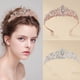 thumbnail image 5 of Xiao Hua Corona elegante de princesa con peine y diamantes de imitación de plata y rosa para mujer, tocado para novia, boda, fiesta de cumpleaños, 1 pieza, 5 of 5