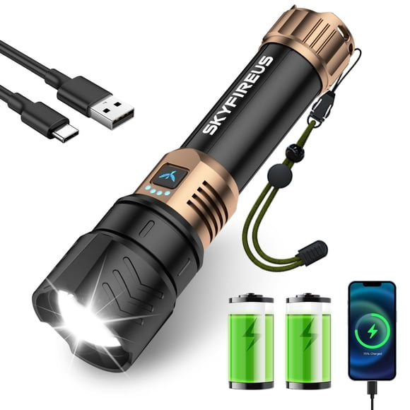 Linterna SKYFIRE High Lumens 1500,000lm 10000 mAh recargable