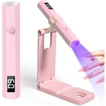 Mini Handheld UV Light for Gel Nails with Stand, Portable Rechargeable Nail Lamp with 2 Timers, Flash Cure for Rhinestone Glue Decoration at Home DIY, Travel