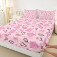 thumbnail image 3 of Manfei Doodle Lacrosse Bowknot Fitted Sheet Queen,Athletic Teen Bedding,3-Piece,1 Fitted Sheet and 2 Pillowcases, 3 of 6