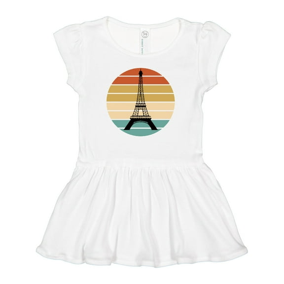 Inktastic Paris Eiffel Tower Retro Sunset Girls Baby Dress