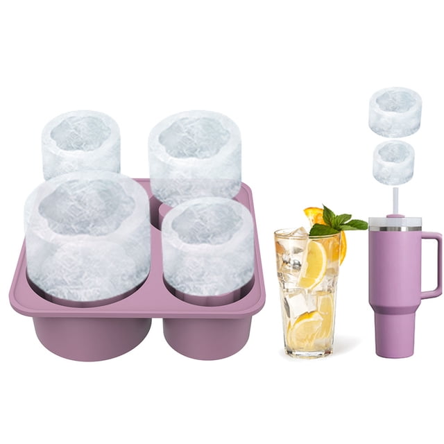 Molde Silicona para Cubitos Hielo para 40 Oz 30 Oz 20 Oz Y 14 Oz (púrpura)