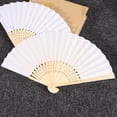thumbnail image 1 of White Paper Folding Fan for Decorating 4 Pieces Blank DIY Craft Gifts 7 Inches, 1 of 8