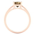 thumbnail image 4 of 2 ct Emerald Cut Simulated Champagne Diamond Solitaire Engagement Ring for Women in 18K Rose Gold, 4 of 5