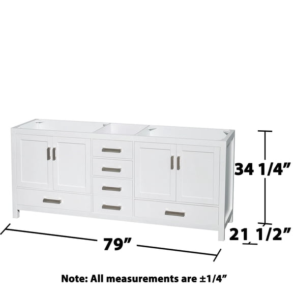 Wyndham Collection Sheffield 79" Wood Double Bathroom Vanity in White/Chrome