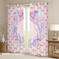 thumbnail image 2 of Homewish Princess Letter L Curtains Pack of 2 (42x84 Each) for Kids, Girly Pink Ribbon Bow-tie Curtains Blackout, Cute Cartoon Butterfly Bedroom Curtains, Living Room Curtains Decor, 2 of 6