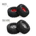 thumbnail image 4 of 2PCS High Grip 2.2 Inch RC Rubber Tire Alloy Beadlock Rims Wheel Upgrade Parts for Traxxas Hsp Redcat Tamiya Axial scx10 D90 Hpi RC Crawler, 4 of 7