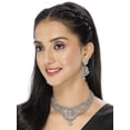 thumbnail image 2 of Sukkhi Rhodium Plated Silver AD White Stone Choker Necklace Set & Earring Jewellery Set For Women, 2 of 7