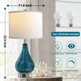 thumbnail image 2 of Partphoner 22.5" Blue Cracked Glass Bedroom Table Lamp for Set of 2, Touch Control 3 Way Dimmable, 2 of 6