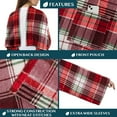 thumbnail image 3 of PAVILIA Wearable Blanket with Sleeves for Adult Women Men, Cozy Fleece Warm Wrap Throw Blanket with Arms, Pocket, Gifts for Christmas, Wife, Red Green Plaid, 3 of 8