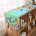 thumbnail image 6 of Table Runners 60 Inches Long Dress Scarves, Teal Green Hummingbirds Farmhouse Kitchen/Dining Table Runner, Small Coffee Tablerunners, Spring Watercolor Flowers Plant 13x60 Inch, 6 of 9