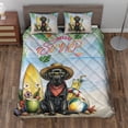 thumbnail image 2 of Labrador Retriever Hello Summer with Sunglasses and Surfboard Tropical Vibes Quilt Bedding Set Lab Dog Lover Gifts 1 Blanket Bed Cover 2 Pillowcases - 00007, 2 of 5