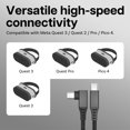 thumbnail image 5 of MMOBIEL VR Link Cable USB-C to USB-C for Meta Quest 3 / Quest 2 / Pro/Pico 4 and PC/Steam VR 90 Degree Type-C Nylon Braided Cable for VR Headset Gaming – 16ft - Black, 5 of 6