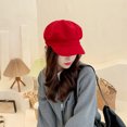 thumbnail image 3 of Gorra de vendedor de periódicos para mujer, mezcla de lana, Retro, Color sólido, moda para niñas, Gatsby, taxista, boina con visera, gorras para mujer, 3 of 6