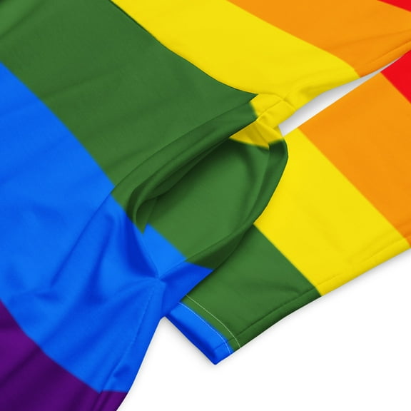 Pride Month Rainbow Stripe Midi Dress – Long Sleeve (2XS)