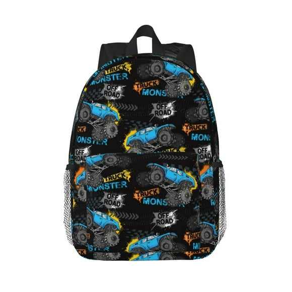 Saiise Cool Off-Road Vehicle 15in Lightweight Student Backpack Water Resistant School Laptop Bag Travel Daypack Padded Straps Ergonomic Bookbag Compact 11.8x15.4in