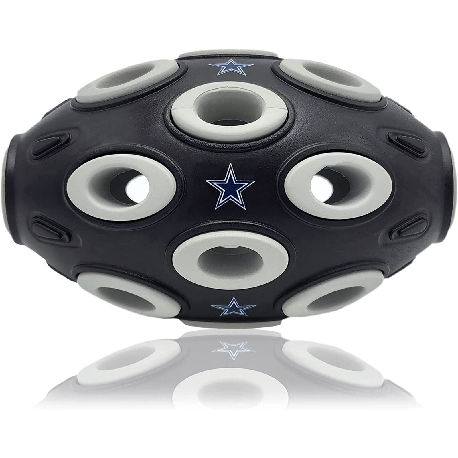 Pets First NFL Dallas Cowboys Football Treat Dispensing Toy for Dogs and Cats, Rubber Ball Toy