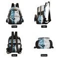 thumbnail image 2 of JIALIOU Mini Backpack Purse for Women Quilted Casual Daypack Small Travel Shoulder Bag, White and Ice Wolf Face, 2 of 7