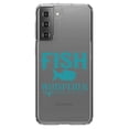 thumbnail image 1 of DistinctInk Clear Shockproof Hybrid Case for Galaxy S21 5G (6.2" Screen) - TPU Bumper Acrylic Back Tempered Glass Screen Protector - Fish Whisperer, 1 of 2