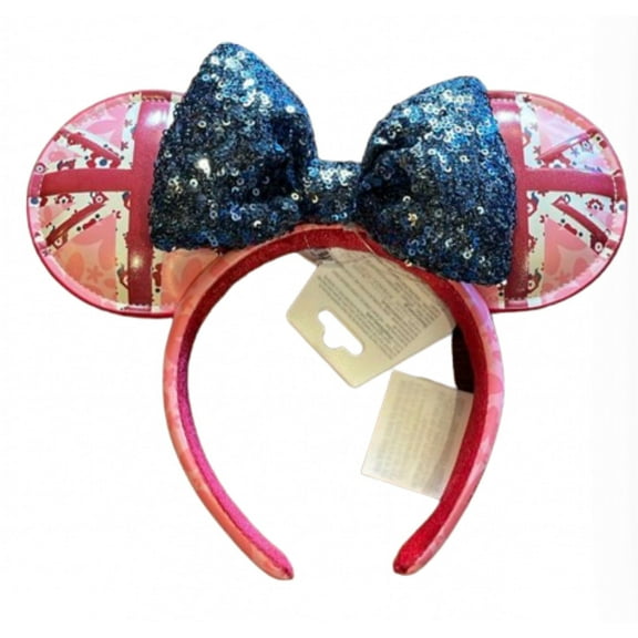 Disney Parks Epcot UK Union Jack Minnie Mouse Ear Headband New With Tag