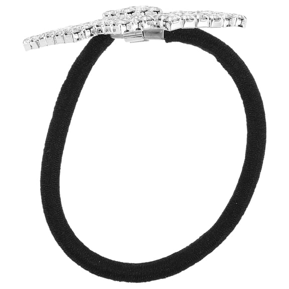 OATIPHO Metal Decorative Rhinestone Hair Bands Large Elastic Ponytail Holder