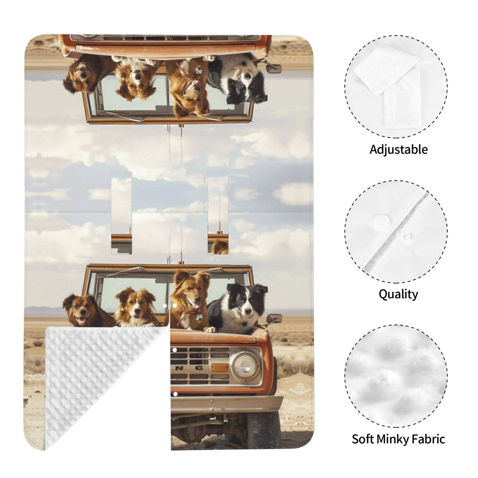 Car Seat Cover Baby - Dogs Road Trip Adventure Breathable Infant Car Seat Cover for Baby Carseat, Lightweight Comfort Baby Essentials Must Haves Newborn Stuff for Girl Boy